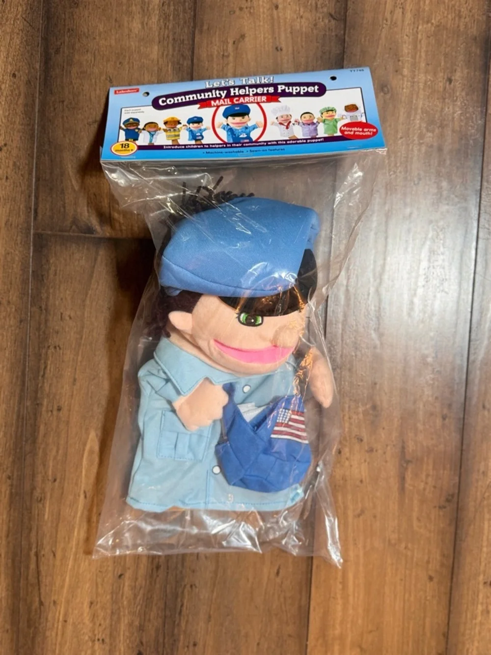 Lakeshore Community Helpers Mail Carrier Puppet New Sealed Plush Hand Puppet